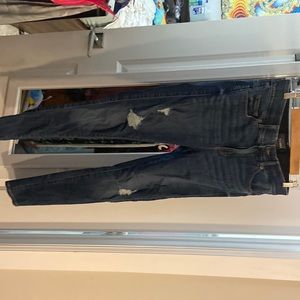 Dark Blue Distressed Women Jeans